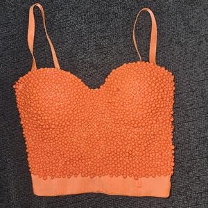 Lydia beaded bustier cropped top size small